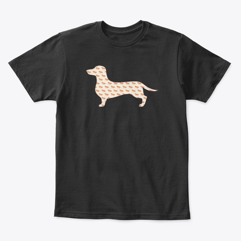 Hot Dog Dog Black T-Shirt Front