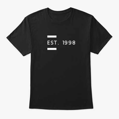 Birth Year 1998 Black T-Shirt Front
