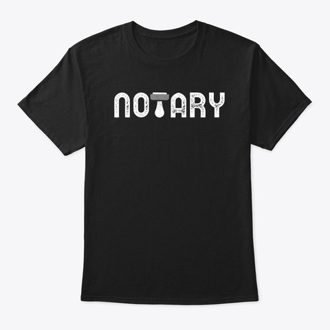 Notary   Stamp Black T-Shirt Front