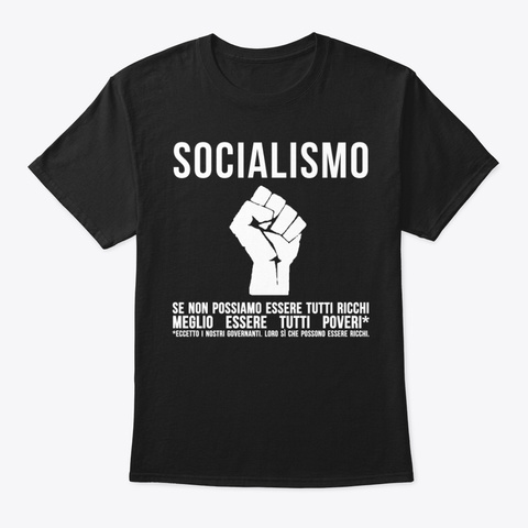 Socialismo E Povertà Black T-Shirt Front