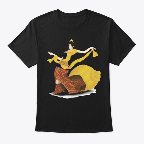 Beautiful Snail Princess Queen Fairy Black T-Shirt Front