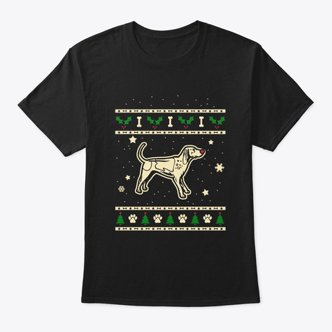 Christmas English Coonhound Gift Black T-Shirt Front