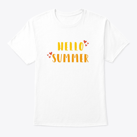 Hello Summer White T-Shirt Front