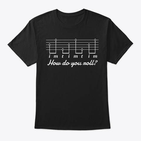 Banjo Bluegrass Players How Roll Black T-Shirt Front