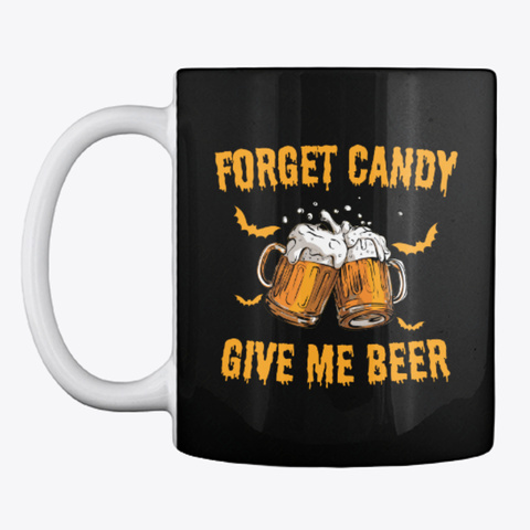 Beer Halloween Mug Black T-Shirt Front