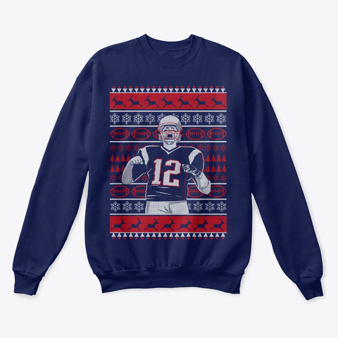 Goat Christmas Sweater Navy  T-Shirt Front