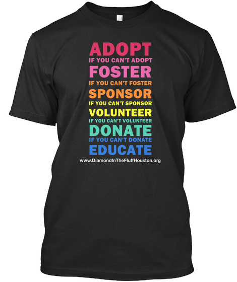 Adopt If You Can T Adopt Foster If You Can T Foster Sponsor If You Can T Sponsor Volunteer If Black T-Shirt Front