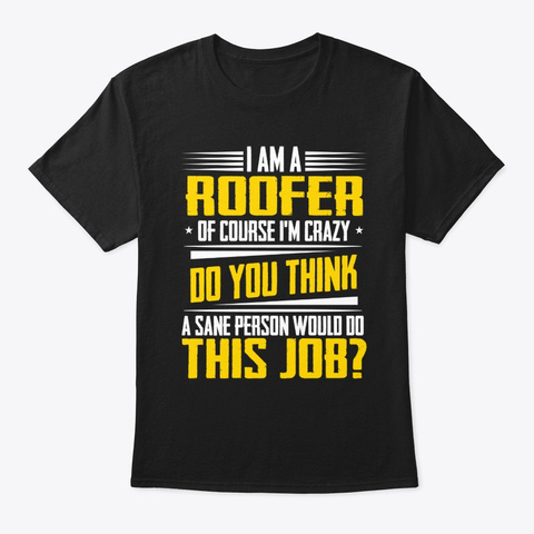 Funny Christmas Jobs Gifts Roofer Of Black T-Shirt Front