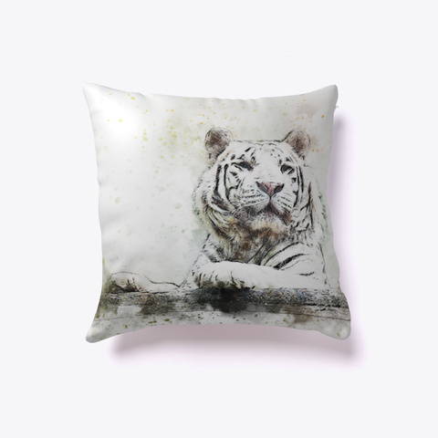 White Tiger Indoor Pillow Light Blue T-Shirt Front