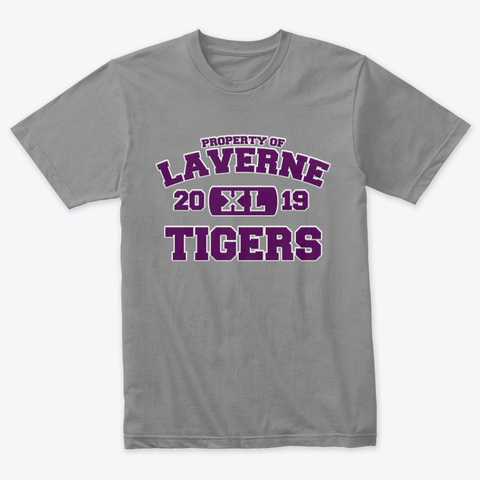 Property Of Laverne Tigers   Xl   Purple Premium Heather T-Shirt Front