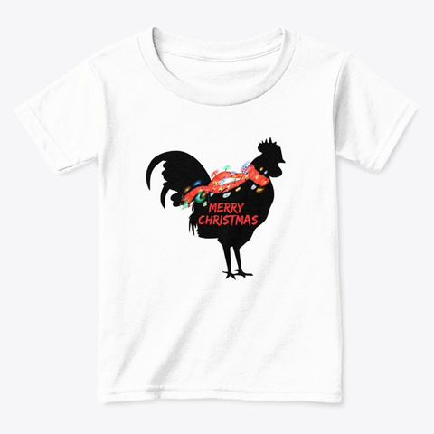 Merry Christmas Chicken Christmas Lights White  T-Shirt Front