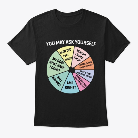 You May Ask Yourself Pie Chart T Shirt Black T-Shirt Front