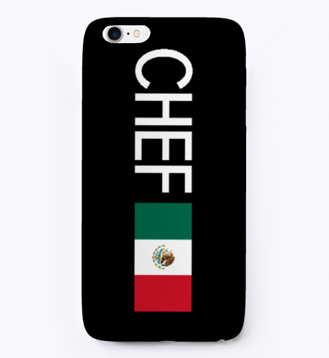 Chef   Mexican Flag Black T-Shirt Front