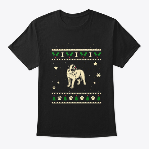 Christmas Eskimo Dog Gift Black Camiseta Front