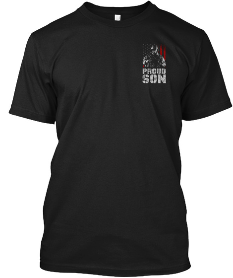 Syria Soldier Dad   Proud Son Black T-Shirt Front