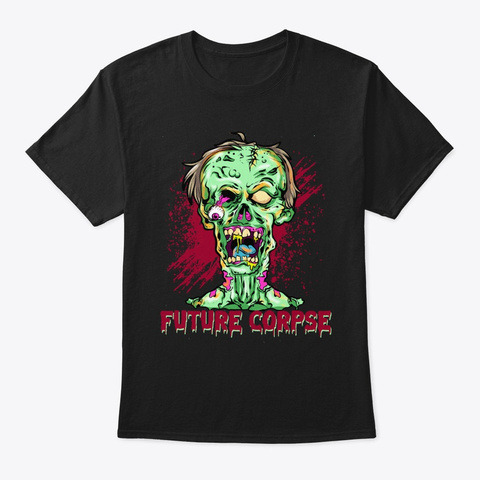 Future Corpse Horror Zombie Black T-Shirt Front