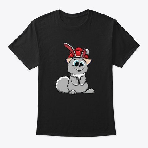 Hare Bollenhut Black Forest Bunny Rabbit Black T-Shirt Front