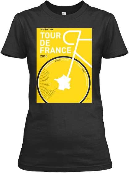 My Tour De France Minimal Poster Black T-Shirt Front