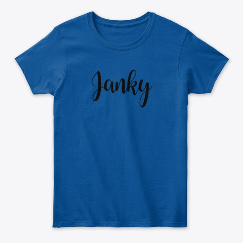 Janky Cursive Handwriting Royal T-Shirt Front