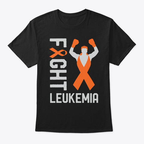 Fight Leukemia Cancer Awareness Fighter Black T-Shirt Front