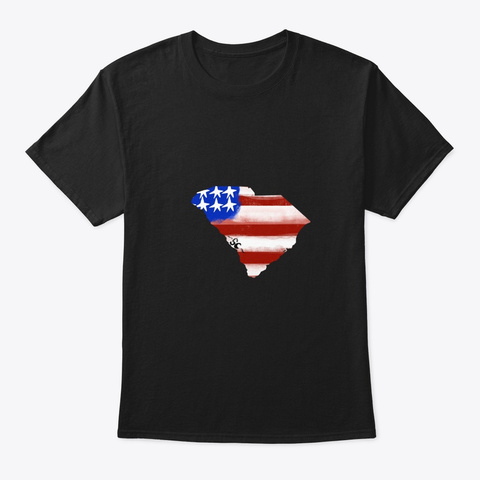 South Carolina Usa Flag Pride Tshirt Black T-Shirt Front