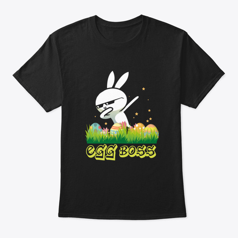 Dabbing Egg Boss Easter Bunny  For Kids  Black Camiseta Front