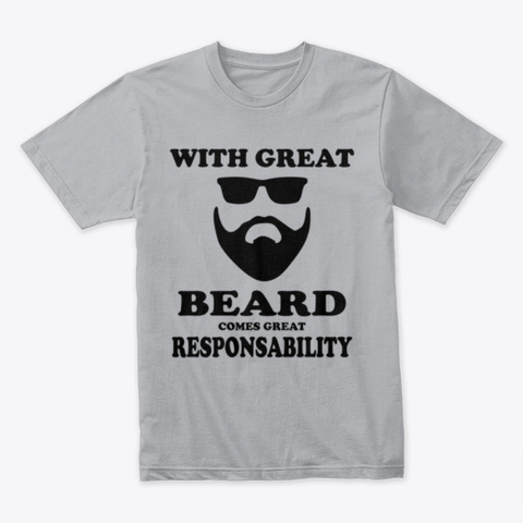 With Great Beard Heather Grey T-Shirt Front
