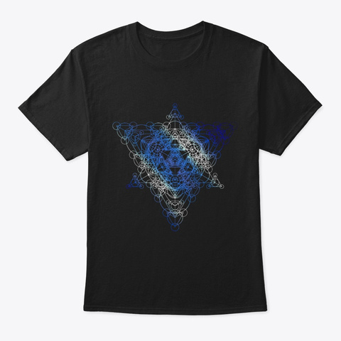 Sacred Geometry Super Tesseract Black T-Shirt Front