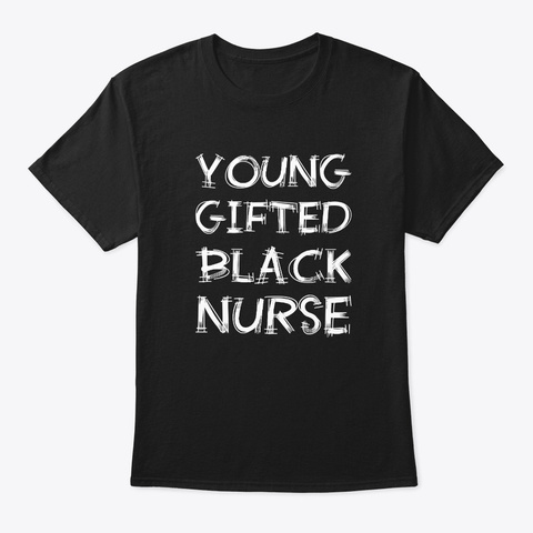 Nurse Pretty Black Educated Women Afro Black T-Shirt Front