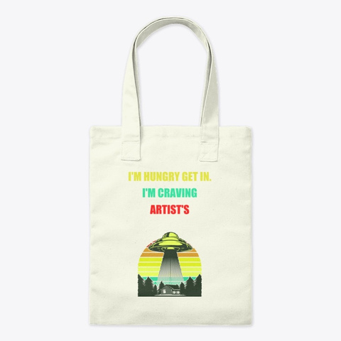 Funny Ufo Gift For Artists Natural T-Shirt Front