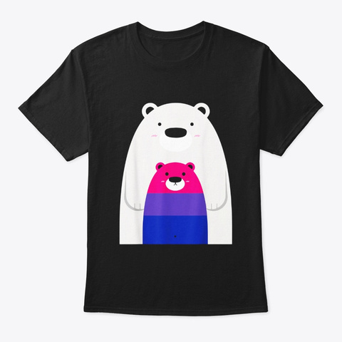 Mama And Baby Bear Shirt Lgbt Bisexual Black T-Shirt Front