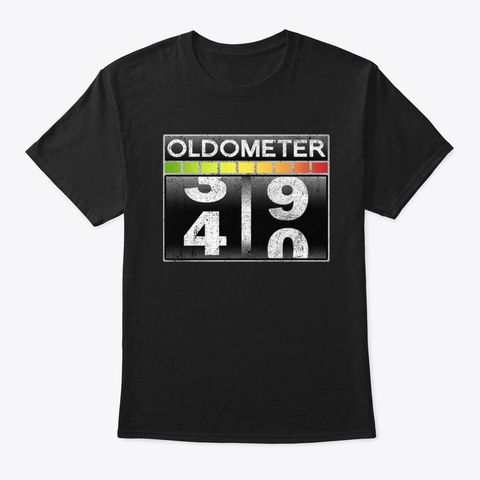 Oldometer 40 Awesome 40th Birthday Gift Black T-Shirt Front
