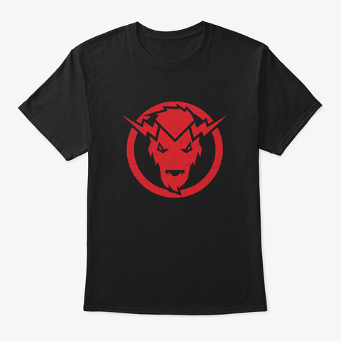 Buffalo Bill Logo (Red) Black T-Shirt Front