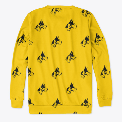 Yellow Great Dane Pattern Sweatshirt Standard Kaos Back