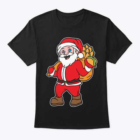 Santa Taco Bag Christmas Xmas Holiday Black áo T-Shirt Front