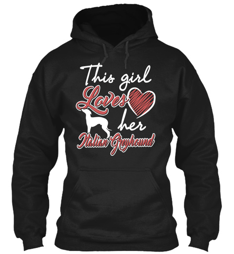 Her Italian Greyhound Cute Gift T Shirt Black T-Shirt Front