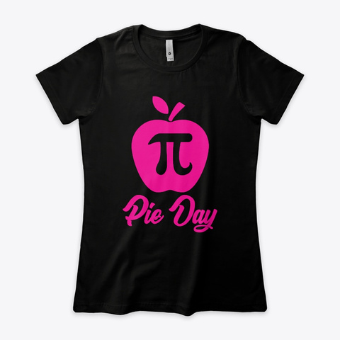 Pi Day Design Black T-Shirt Front