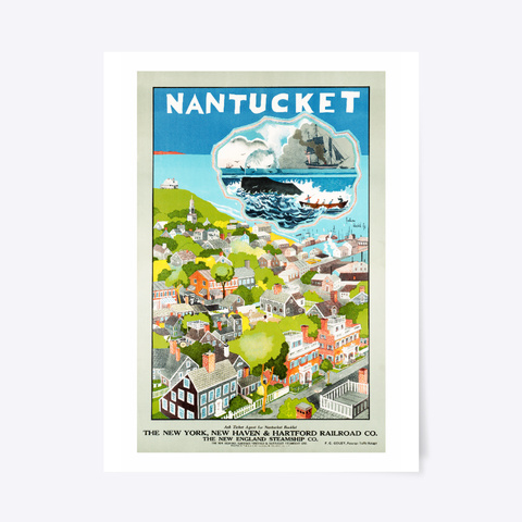 Nantucket Massachusetts White T-Shirt Front
