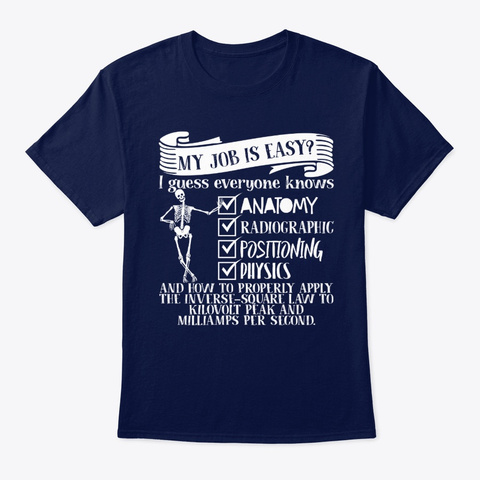Guess Everyone Knows Anatomy Radiograph Navy T-Shirt Front
