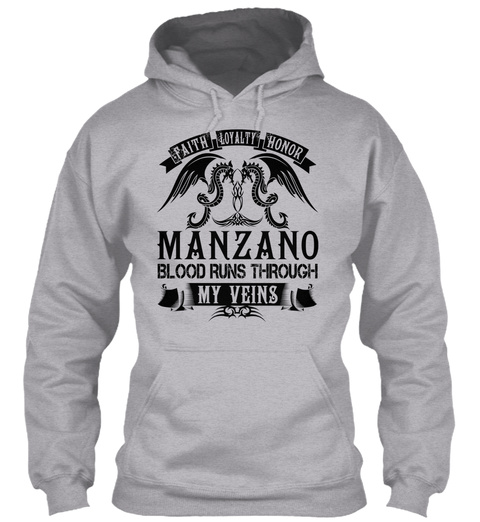 Manzano   My Veins Name Shirts Sport Grey T-Shirt Front