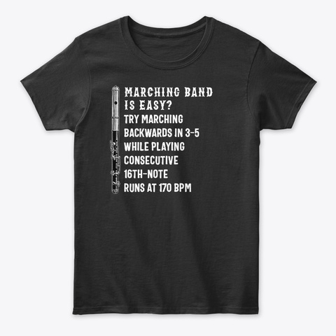 Marching Band Is Easy Trumpet Black T-Shirt Front