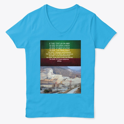 Ethiopian Grate Dam Tady Afro Aquatic Blue  T-Shirt Front