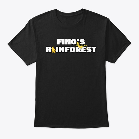 Fino's Rainforest T Shirt Design #1 Black T-Shirt Front
