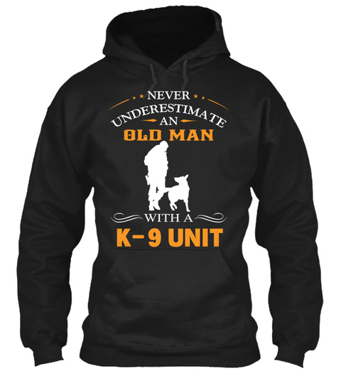 Old Man   K9 Unit Black T-Shirt Front