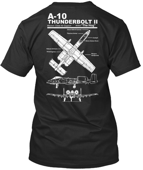 A 10 Thunderbolt Ii Mission: Close Air Support Black T-Shirt Back