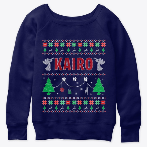 Ugly Christmas Themed Gift For Kairo Navy  Kaos Front