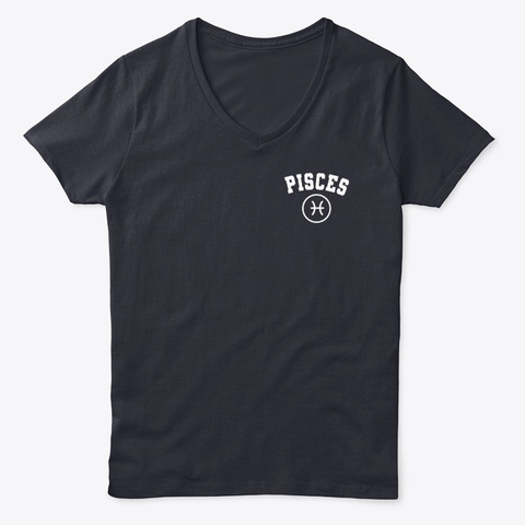 Pisces Horoscope Zodiac Birthday Pkt Navy T-Shirt Front