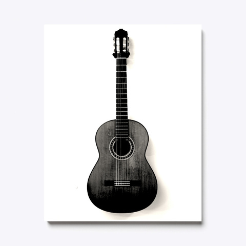 Guitar Hanging On The Wall Silhouette White Maglietta Front