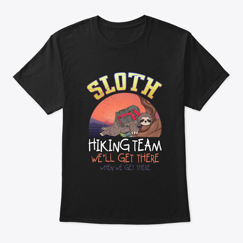 Sloth Hiking Team Black Camiseta Front