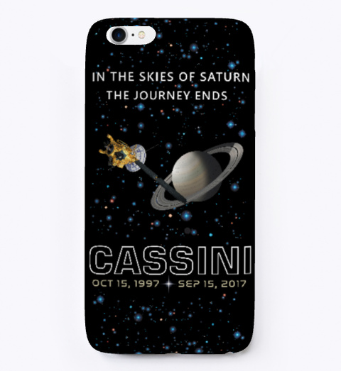 Cassini Spacecraft   Grand Finale Black T-Shirt Front